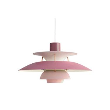 Imagem de Luminária pendente LED estilo nórdico, lustre moderno para sala de estar, quarto, restaurante, iluminação gradiente, designer dinamarquês, simples, E27, luminária de teto, 40 cm, confortável