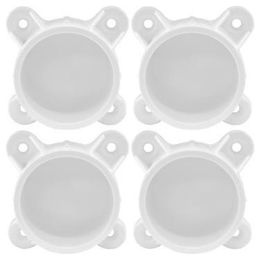 Imagem de BokWin 4 pacotes de flange de PVC de 1-1/2 polegada - acessórios de tampa de perna de mesa e tampas de parafuso de móveis para projetos DIY resistentes: prateleiras de armazenamento, suportes para pés