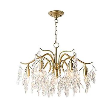 Imagem de Luzes de restaurante, Lustre de cristal Iron Willow, Luzes de sala de estar, Luz LED contemporânea tradicional durante, Luminária de teto ajustável dourada para sala de estar restaurante, E1