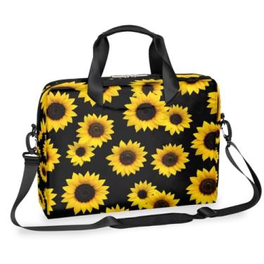Imagem de Bolsa vintage de girassol para laptop, floral, 15,6 cm, 16, capa para notebook, estojo de transporte, bolsas para computador, tablet, bolsas com alça para mulheres, homens, meninos, meninas, 38 cm