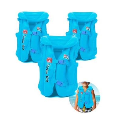 Imagem de Kit 3 Colete Infantil Boia Inflavel Piscina Verão Diversão - M3M, Unic