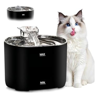 Imagem de Bebedouro Gato Fonte Agua Pet Cães Silenciosa Fonte Gato com Filtro e Carregador Comedouros Bebedouros Acessórios Pet para Animais Estimação, 2.2L