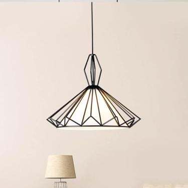 Imagem de Lustres pretos, iluminação industrial de ferro eólico, luz de vela, luminária de teto suspensa - Luminária pendente moderna e minimalista para sala de jantar, cozinha, quarto, sala de estar,