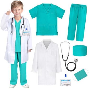 Imagem de Traje médico para crianças GIFTINBOX Doctor Lab Coat com estetoscópio