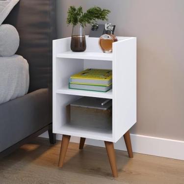 Imagem de Kit 2 Mesa de Cabeceira para Quarto Charme Cores Apoio de Cama Mesinha 61x30x30cm(UNITARIO MAX BRANCO)