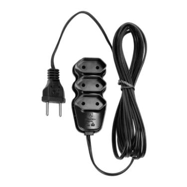 Imagem de Extensão Elétrica, 3 Tomadas, Pl 2x0,75, 3m, Preta