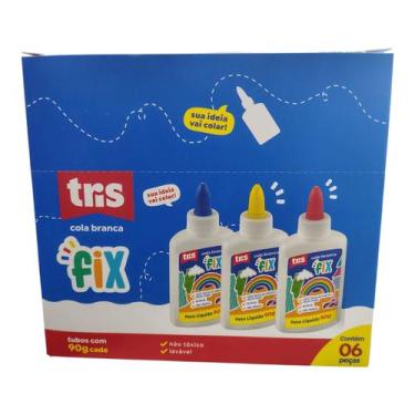 Imagem de Cola Escolar Branca 90g c/6un. - Tris Fix