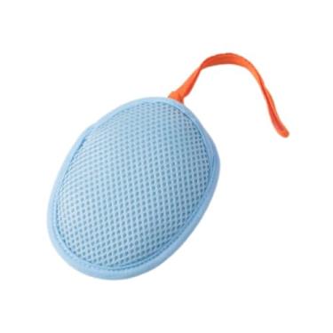 Imagem de Generic Saco de sabonete de malha portátil com cordão para pendurar, bolsa protetora de sabonete para viagem, chuveiro ao ar livre, banheira, férias, Azul