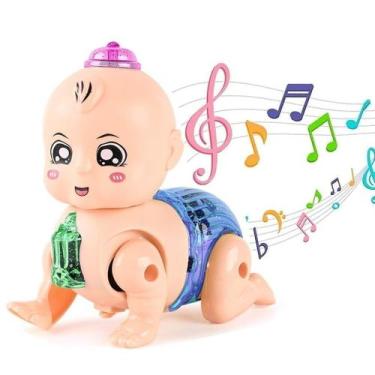 Imagem de Boneca Engatinha Bebe Com Luz Som Brinquedo Musical Infantil - Europio