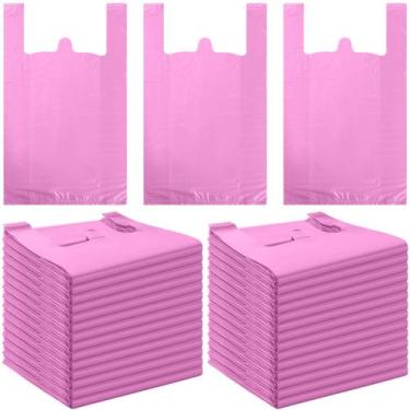 Imagem de Sacos de camiseta de plástico Dunzoom 200 unidades com alças 30x12x50c