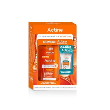 Imagem de Kit Darrow Actine Gel de Limpeza Dermatológico com Ácido Salicílico 2% e Vitamina C + Protetor Solar Facial Actine Aquafluid FPS60 que Limpa Profundamente, Reduz Acne e Controla a Oleosidade + Proteção Solar Dermatológica ultra fluida antioleosidade, 400g + 20g