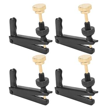 Imagem de RiToEasysports 4 Peças Afinadores Finos de Violino Acessórios de Instrumento de Metal Profissional para Violoncelo 3/4-4/4 (Preto)