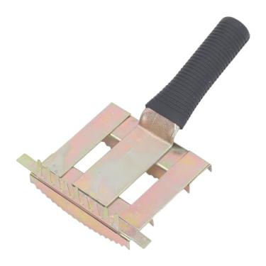 Imagem de Pente para derramamento de gado, escova de cabelo de vaca de metal, ferramenta suave para alívio da coceira com aderência macia para cavalos, gado, ovelha, ferro 21,5 x 14 cm (ouro)