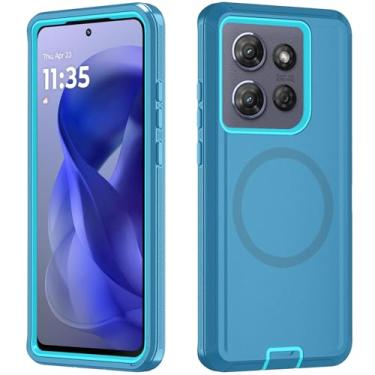 Imagem de Asuwish Capa de celular para Motorola Moto G Power 5G 2025 com protetor de tela de vidro temperado, capa magnética híbrida à prova de choque protetora resistente acessórios móveis XT2515-1 mulheres