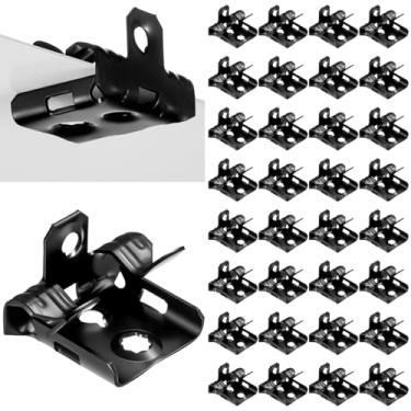 Imagem de Hicarer 50 peças martelo na flange clipe inferior montagem 1/8-1/4 polegada braçadeira de feixe com clipe de cabo furo para flanges mola de aço