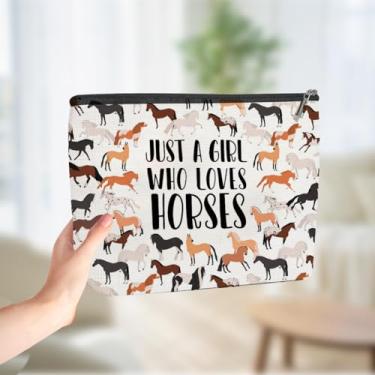Imagem de Linda bolsa de maquiagem para cavalos, presentes engraçados, lembrancinhas de festa de cavalo, decoração de cosméticos, bolsas de higiene de viagem para mulheres, melhores amigas, meninas