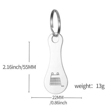 Imagem de YIJU 3 peças de chaveiros de carrinho de supermercado, chaveiros com fivela de aço inoxidável para presente de e homem, Prata com Padrão