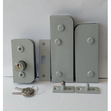 Imagem de Kit Instalação Porta de Vidro Temperado Kit Porta Pivotante Blindex (BNatural Fosco/Cinza)