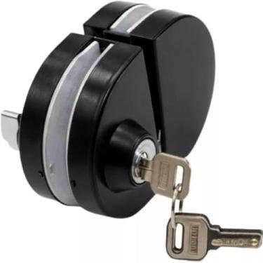 Imagem de Fechadura 98-6 Porta De Vidro Com Pressão Preta Inox Aço Vidro/V