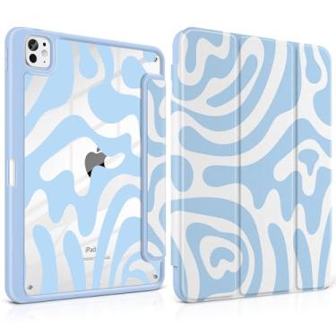 Imagem de Yebiseven Capa para iPad Pro de 11 polegadas (M5 2025 M4 2024) – [Suporte de lápis embutido], à prova de choque e elegante, parte traseira rígida transparente + borda de TPU macio, suporte magnético