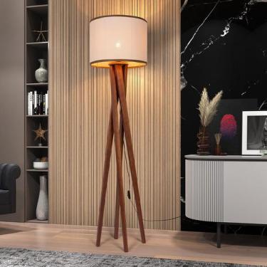 Imagem de Luminaria De Chão Cristal DMOB Com Cúpula em Palha Natural - A7