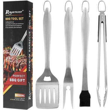 Imagem de Acessórios para churrasco ROMANTICIST 4 peças Heavy Duty para Top Chef