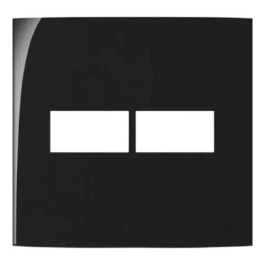 Imagem de Placa Tomada 4x4 2 Postos Horizontal Ebony Sleek - MARGIRIUS