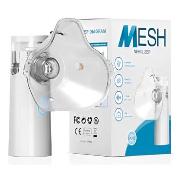 Imagem de Nebulizador Inalador Tecnologia Mesh Silencioso Ultrassônico Rede Vibratória Para Bebe Criança E Adulto Cor Branco