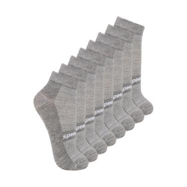 Imagem de Kit com 8 Pares de Meias Esportiva Cano Curto Speedo 8033, Cinza, 39-4