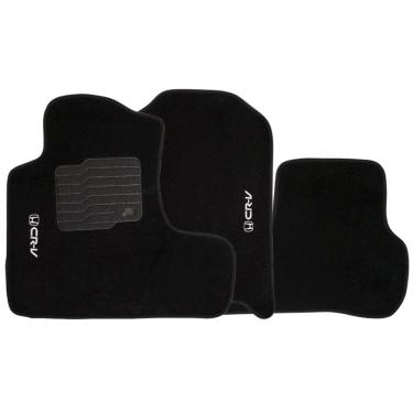 Imagem de Jogo de Tapete Automotivo Carpete Crv 2007 à 2011 Soft Logo Bordado 3 Peças