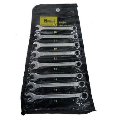 Imagem de Jogo De Chave Combinada 10 A 19mm (8 Peças) - Aço Carbono - Dtools