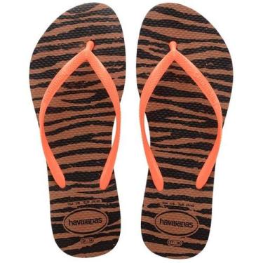 Imagem de Chinelo Havaianas Slim Animals -  Animal Print, 33/34, Ferrugem