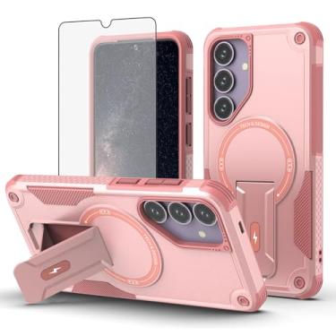 Imagem de Furill Capa de telefone para Samsung Galaxy S25 FE compatível com Magsafe protetor de tela de vidro temperado capa celular suporte resistente à prova de choque protetor magnético resistente S 25 FE