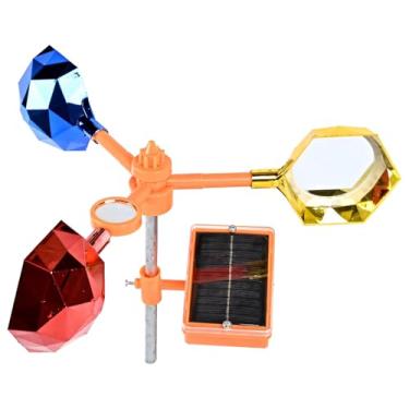 Imagem de Repelente de pássaros movido a energia solar, voz inteligente e dissuasor de luz para fazendas e pomares, base de aço inoxidável e galvanizado