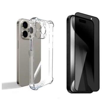 Imagem de Capa Capinha Case Premium + Pelicula Privacidade Iphone 16 Pro - Rafin