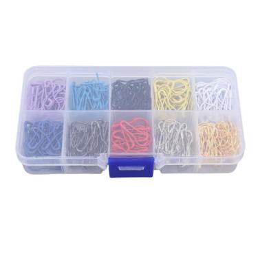 Imagem de Alfinetes de lâmpada de segurança em forma de cabaça de metal em crochê marcadores de ponto de tricô 10 cores de aço inoxidável 300 peças para costura de roupas, fabricação de