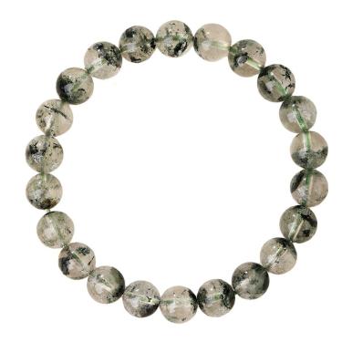 Imagem de Pulseira de quartzo fantasma verde natural de 8 mm com miçangas redondas