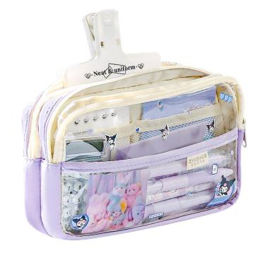 Imagem de Estojo para lápis, tecido transparente de grande capacidade, 200 ml