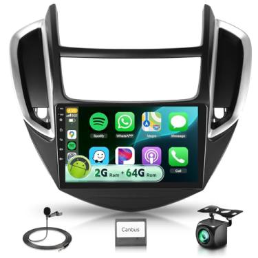 Imagem de Rádio estéreo 4Core 2G + 64G para Chevrolet Chevy Trax 2014-2016 com DSP/32EQ Wireless Carplay Android Auto, Sellrich 22.9 cm IPS Touchscreen Radio com GPS Navi WiFi, Bluetooth, FM/RDS SWC, câmera de