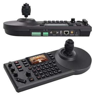 Imagem de Controlador de câmera Runpu PTZ, Prévia em tempo real com tela LCD de 3'', suporte ao teclado com controle do joystick 4D PoE RS485 RS232 RJ45 para Live/Eventos/Transmissão ao vivo da igreja