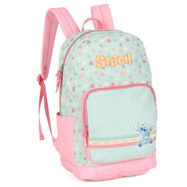 Imagem de Mochila Costas Juvenil Stitch Menina Casual Escolar Verde