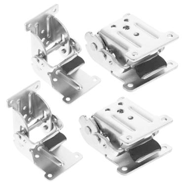 Imagem de 4Pcs Folding Hinges with Self-Locking Function for Cabinet Doors Furniture Hardware Easy Installation with Screws Iron Construction for Kitchen Bathroom Garage Tables