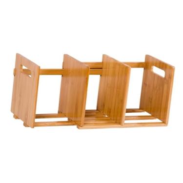 Imagem de Wood Desktop Bookshelf,Small Book Rack Adjustable Counter Top Bookcase Desk Organizer Tabletop Storage Rack for Kitchen Home/1002