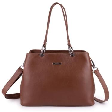 Imagem de Bolsa Feminina Grande Ombro Tiracolo Moderna Couro Sifra (MARROM)