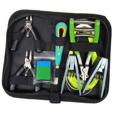 Imagem de menolana Kit de ferramentas para encordoamento de raquetes de badminton, alicate de cordas com bolsa de transporte, acessórios de tênis práticos e portáteis,