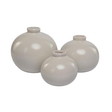 Imagem de Kit 3 Vasos Gregos Decorativos em Cerâmica Premium - Enfeites Decorativos para Sala com Estilo Clássico Moderno (OffWhite)