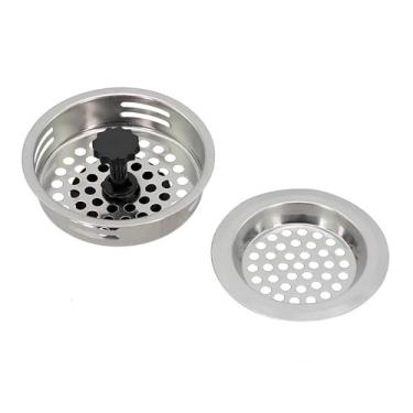Imagem de Kit 2 Ralos de Pia em Aço Inox, Estilo Americano, com Válvula de Controle de Fluxo, para Cozinha, Resistente à Corrosão, Fácil Instalação e Limpeza