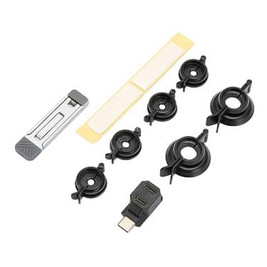 Imagem de KIMISS Kit de Proteção de Balancim para Steam Deck e - 6 Capas de Aperto de Polegar de Joystick Com Braçadeiras Estabilizadoras, Suporte Traseiro e Adaptador Tipo C