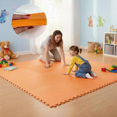 Imagem de Kit 10 Placas Tapete Tatame EVA 50x50cm 20mm 20 Bordas Emborrachado Ex