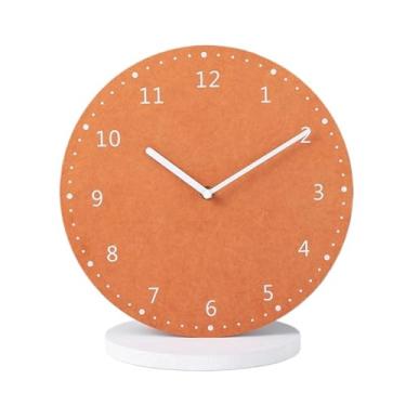 Imagem de Relógio de parede Relógio de parede com painel colorido, estilo nórdico minimalista, funcionamento silencioso e alimentado por bateria para decoração de casa(Orange color)
